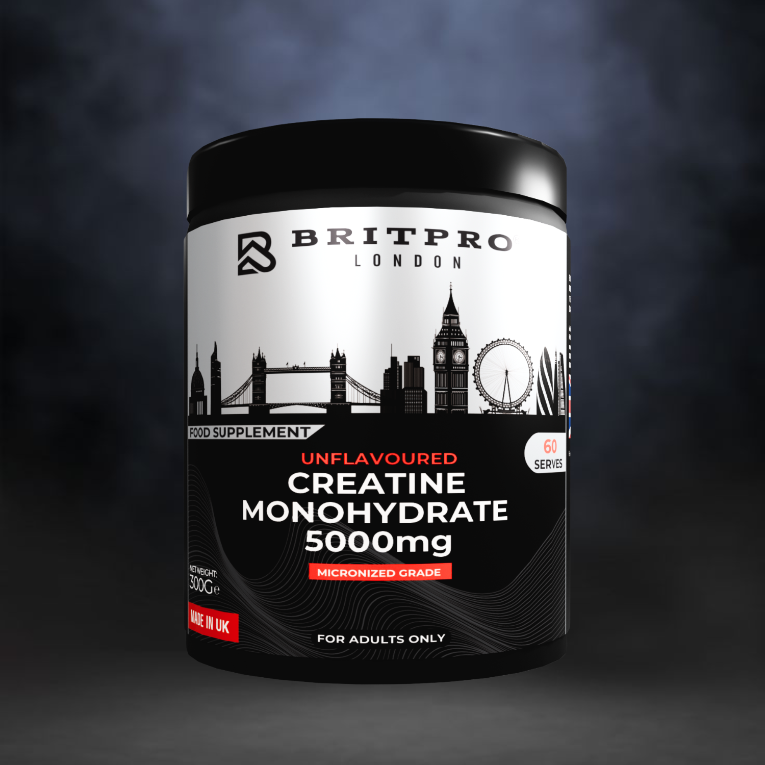 BRITPRO London® Unflavoured Creatine 300G