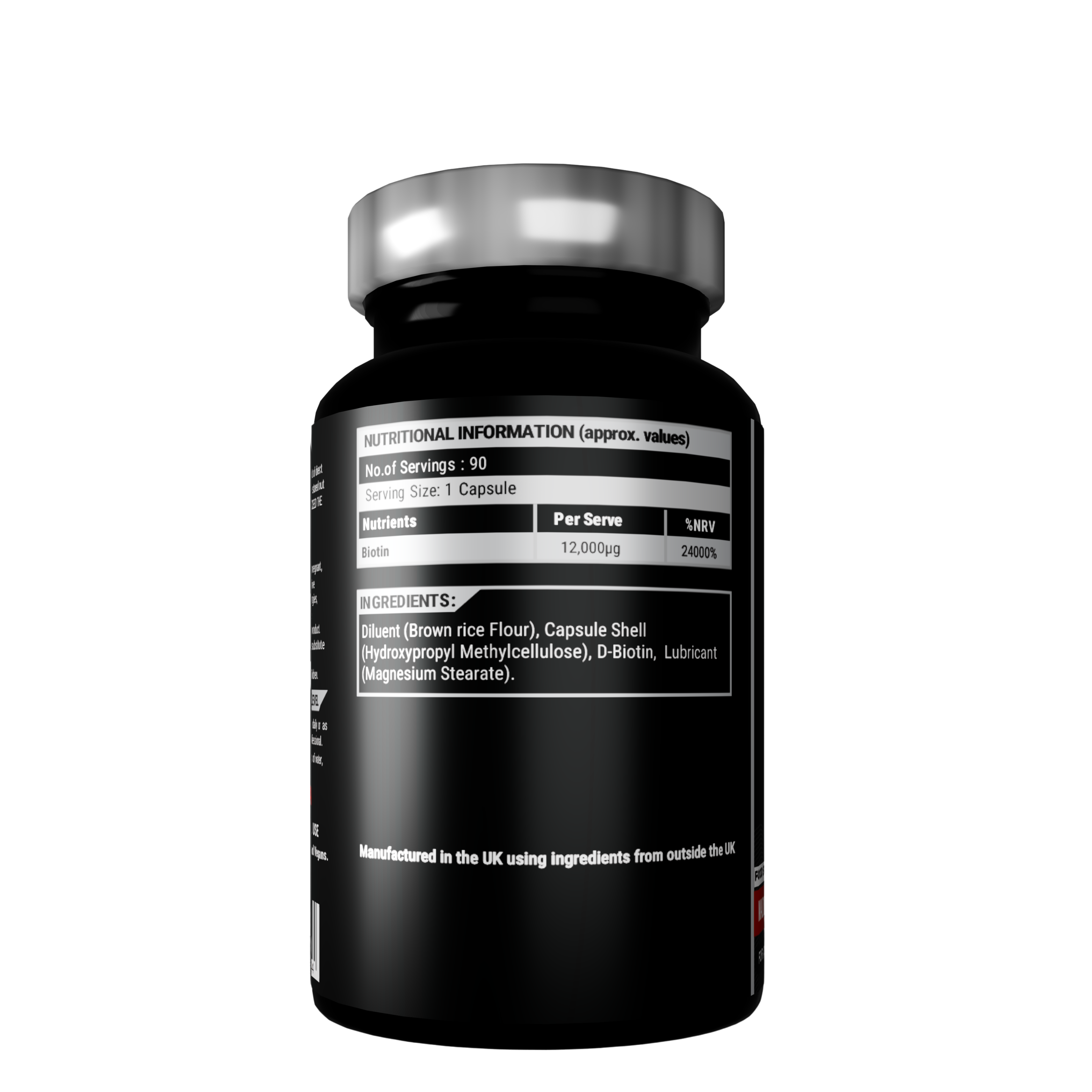 BRITPRO London® Biotin 12,000mcg, 90 Capsules