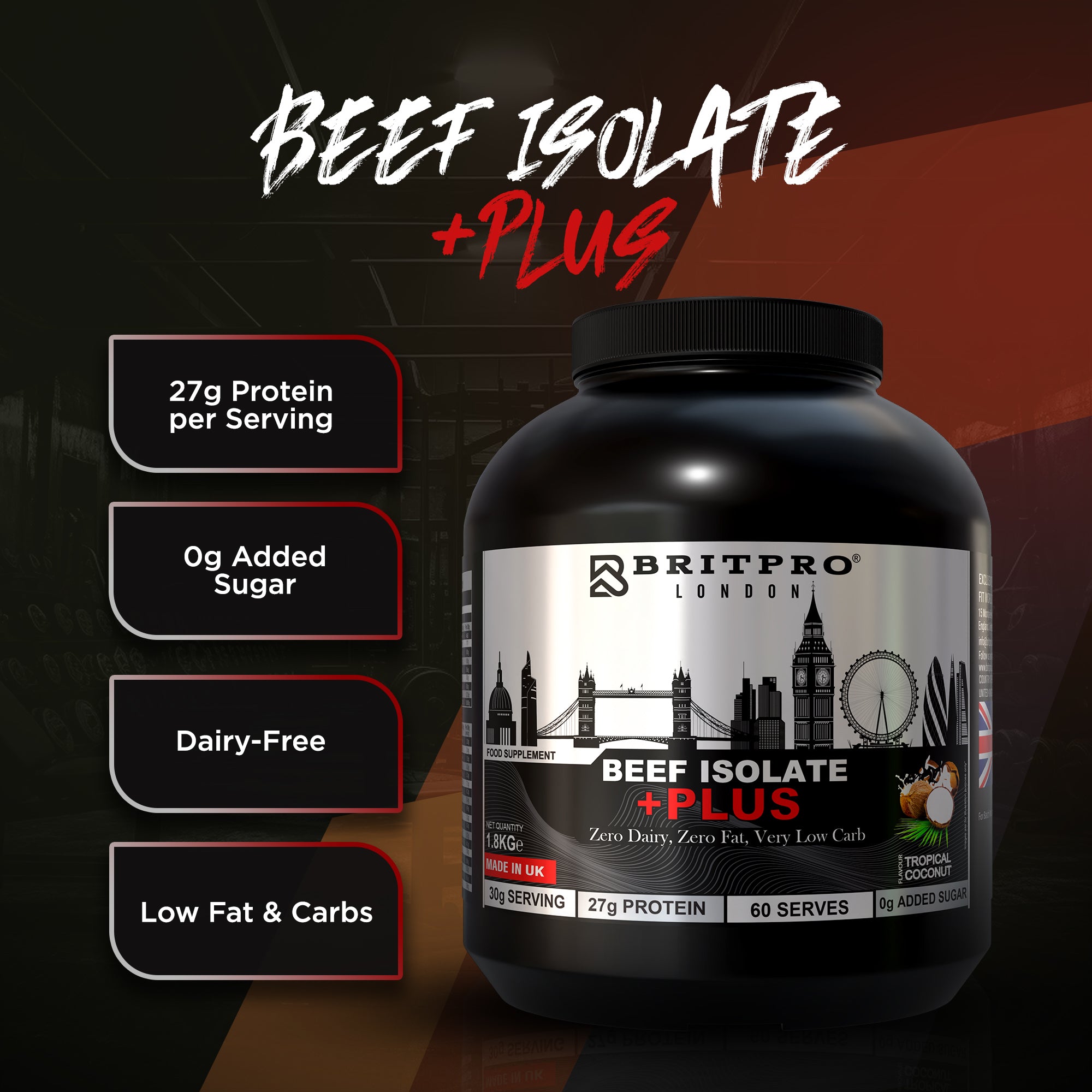 BRITPRO London® Beef Protein Isolate 1.8KG
