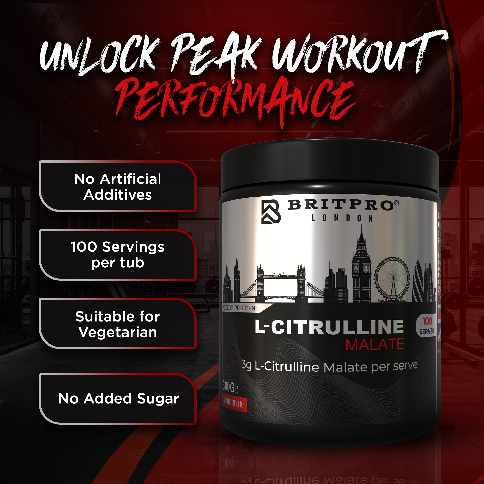 BRITPRO London® Citrulline Malate 300g