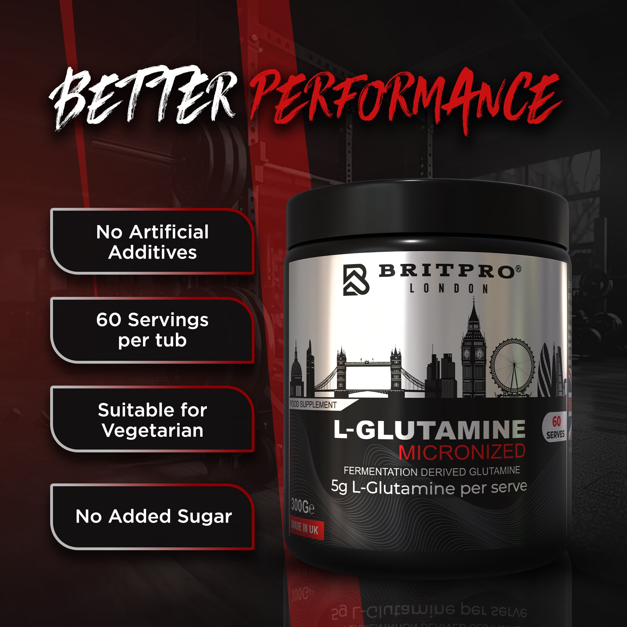 BRITPRO London® L-Glutamine 300g