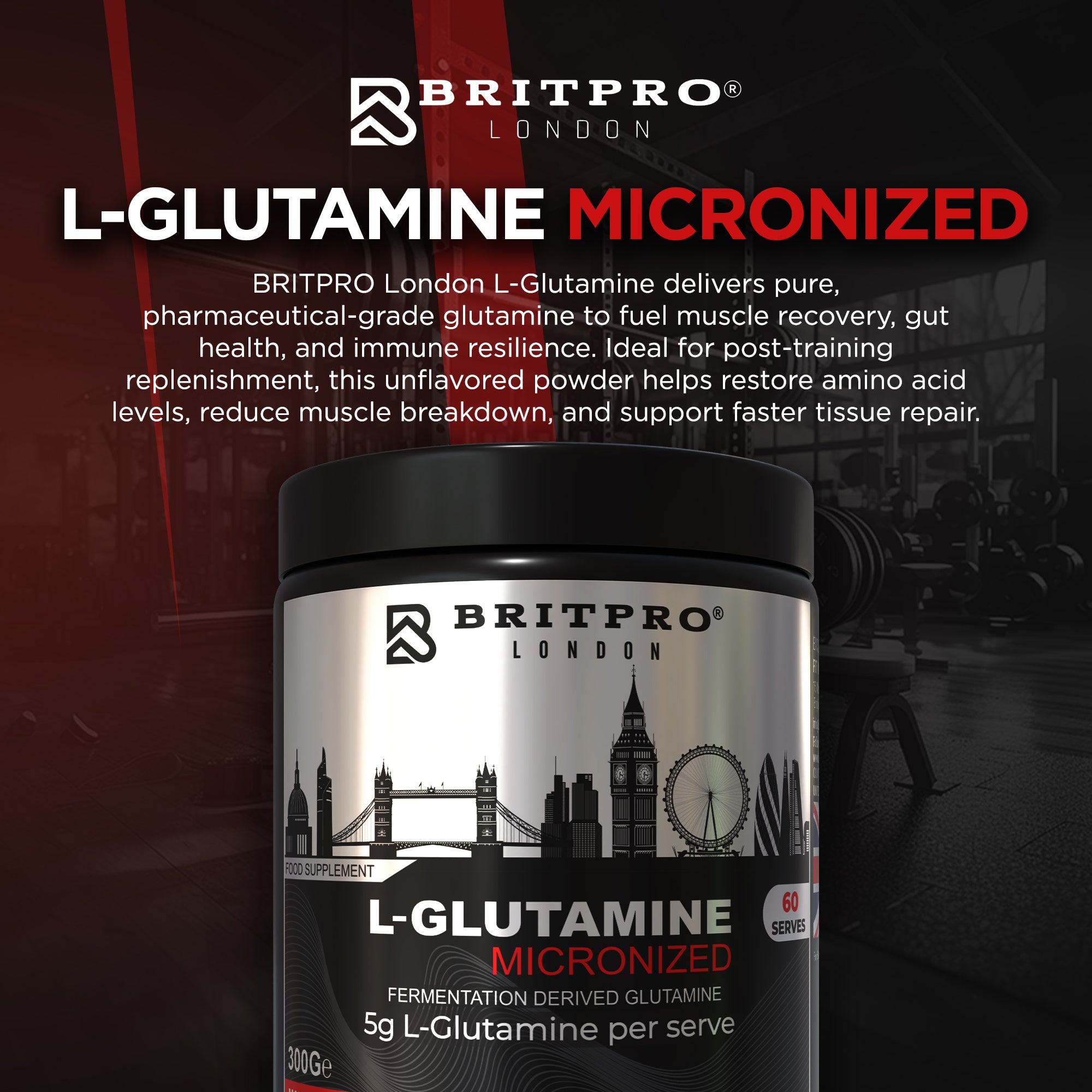BRITPRO London® L-Glutamine 300g