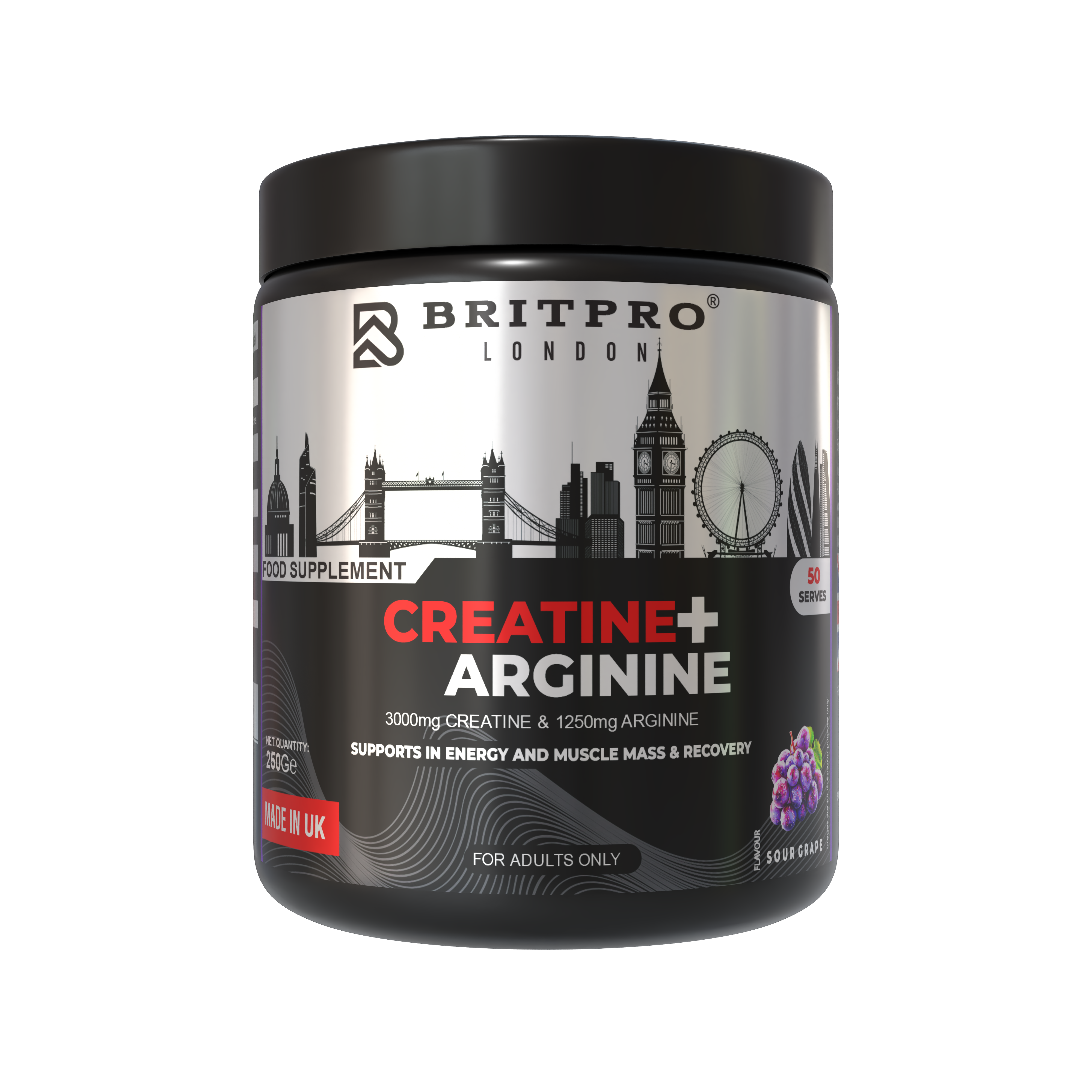 BRITPRO London® Creatine + Arginine 250G